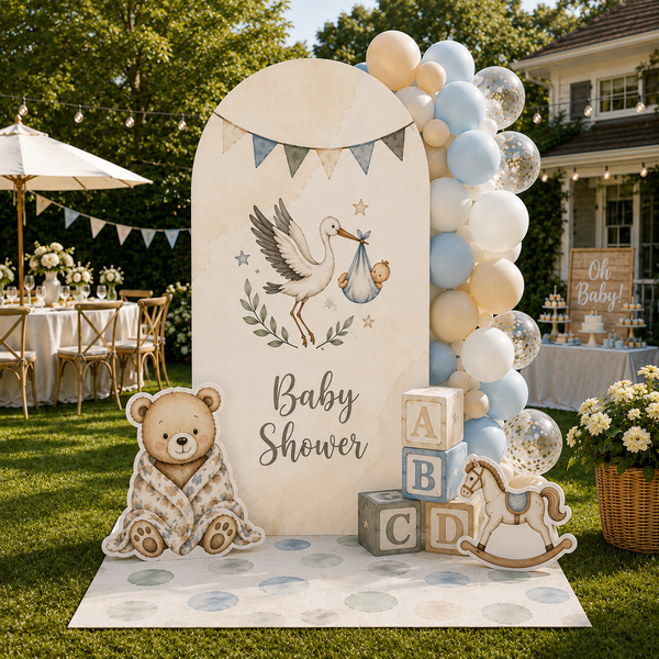 Vintage Stork Backdrop Set 7