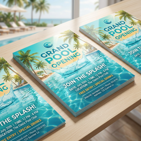 summer beach event flyer printing colorful design