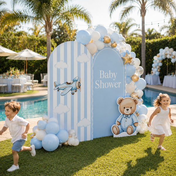 Little Teddy Baby Shower Backdrop Set