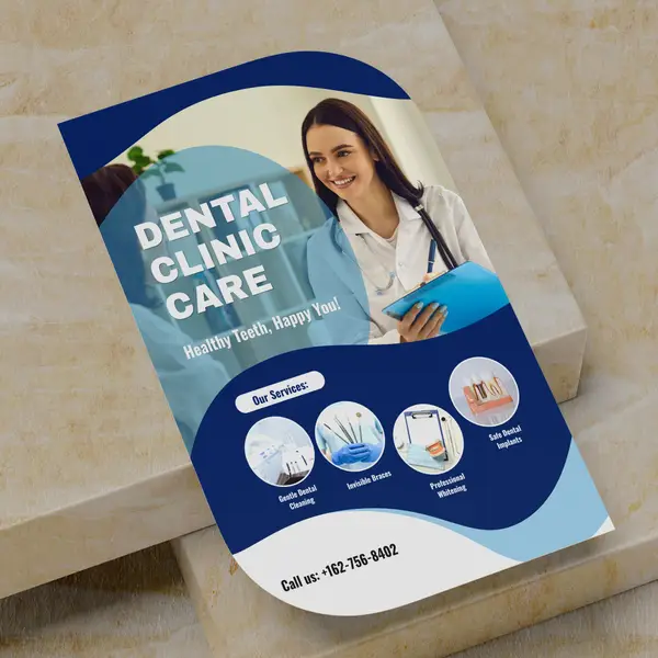 Creative leaf shaped flyer for healthcare and eco-friendly services advertising