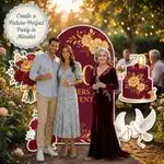 Cheers to Seventy 70th Birthday Backdrop Set 7