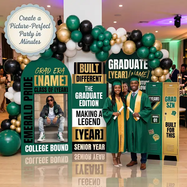 Personalized Graduation Backdrop Set with Photo 6