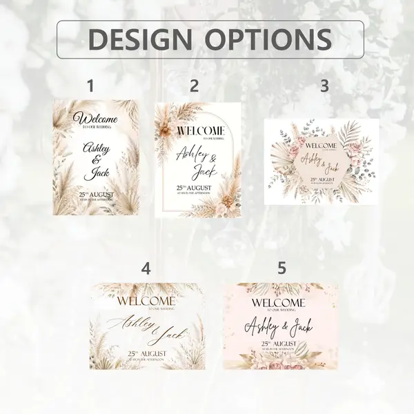 Pampas Boho Wedding Sign 7