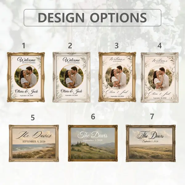 Vintage Gold Frame Wedding Sign 7