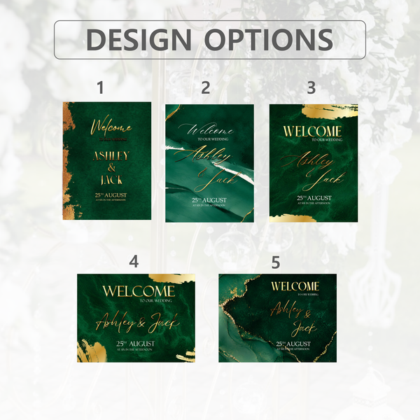 Emerald Green Wedding Welcome Sign 6