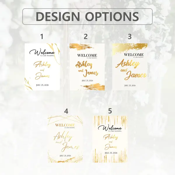 Gold Foil Elegant Wedding Sign 8