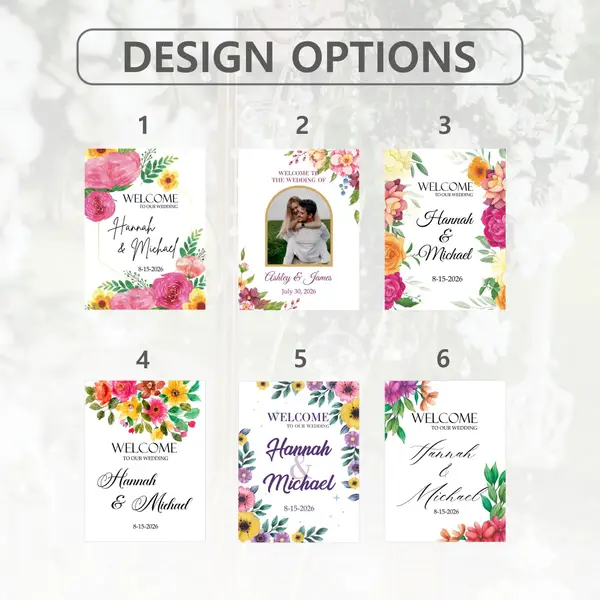 Garden Floral Wedding Sign 7