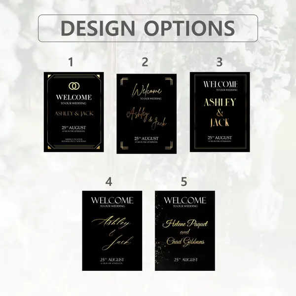 Black & Gold Luxury Wedding Sign 6
