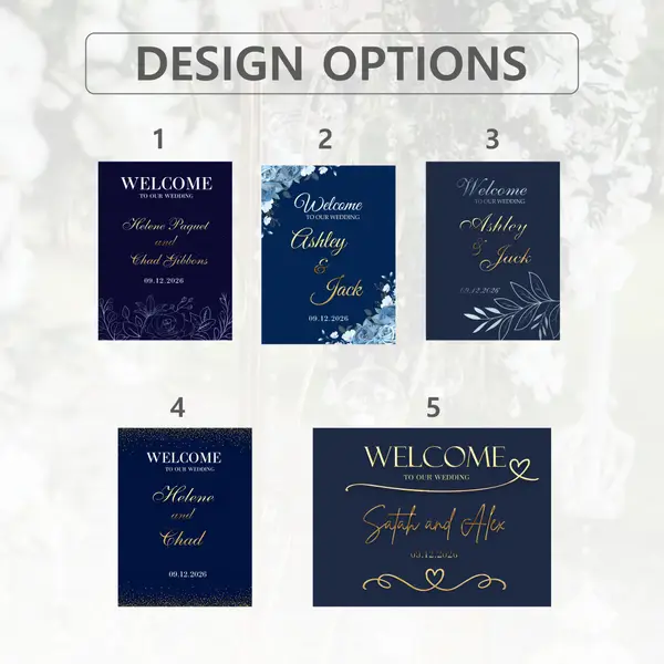 Navy & Gold Wedding Welcome Sign 6