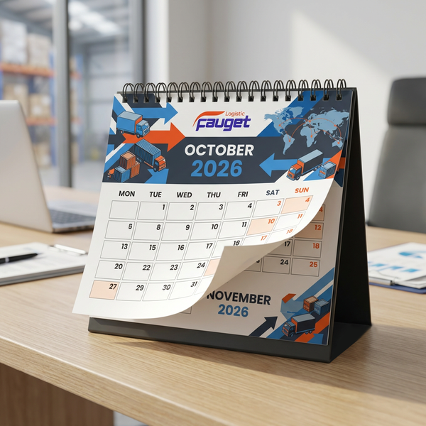 Custom Desk Calendar October – Full Color Printed Wire-O Calendar for Business