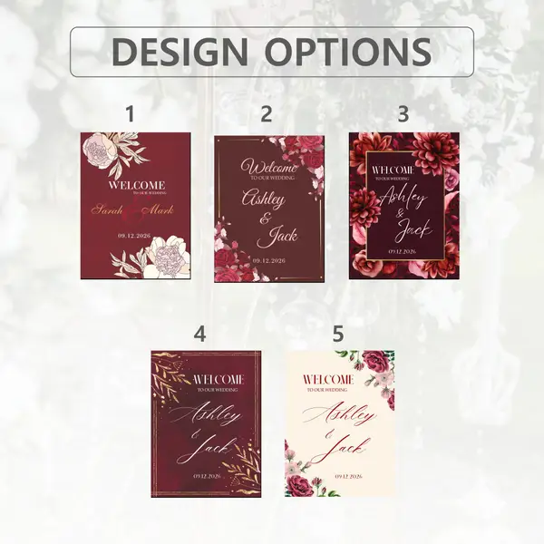 Burgundy Wedding Welcome Sign 7