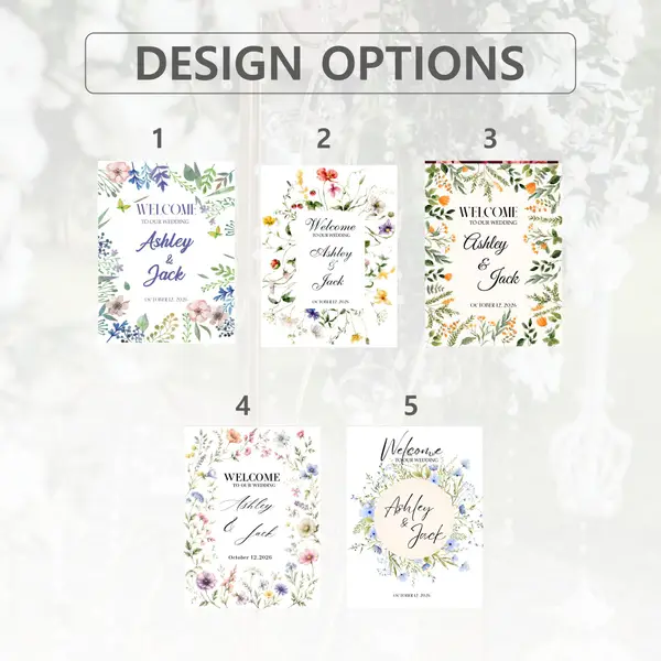 Wildflower Wedding Welcome Sign 8
