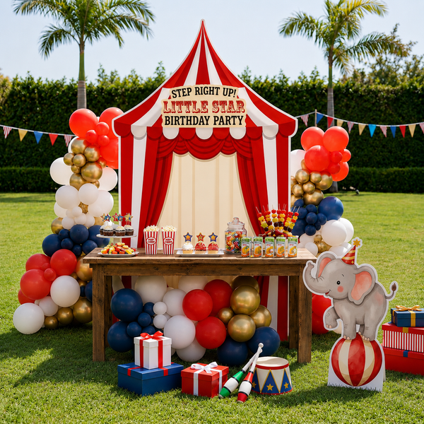 Circus Birthday Backdrop Set