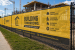 Custom yellow mesh banner outdoor – weatherproof vinyl mesh banner advertising