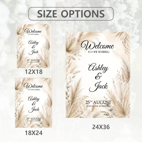 Pampas Boho Wedding Sign 6