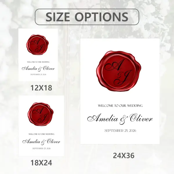 Wax Seal Monogram Wedding Sign 5