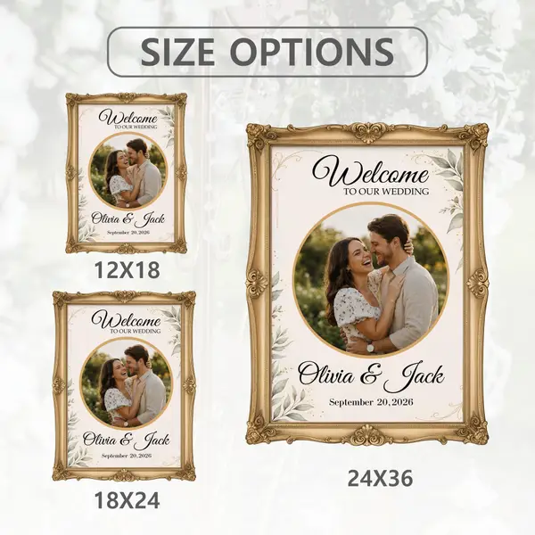 Vintage Gold Frame Wedding Sign 5