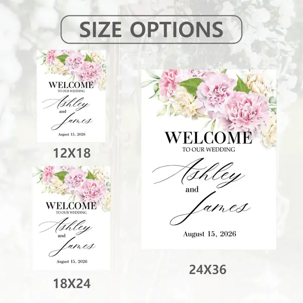 Watercolor Floral Wedding Sign 6