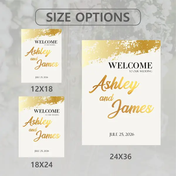 Gold Foil Elegant Wedding Sign 6
