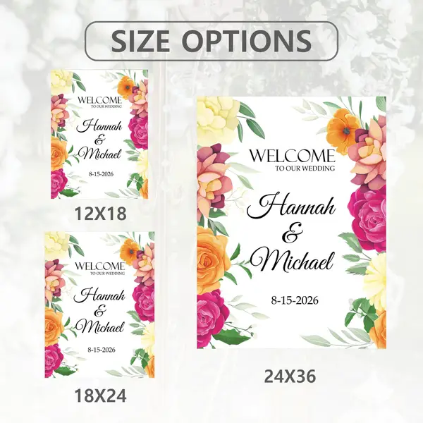 Garden Floral Wedding Sign 5
