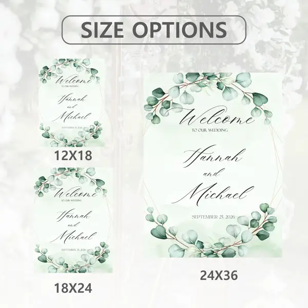 Greenery Eucalyptus Wedding Sign 1