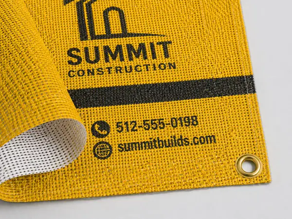 Custom mesh banner for construction fence – new residential development banner