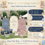 Little Gentleman or Little Lady Gender Reveal Backdrop Set 5