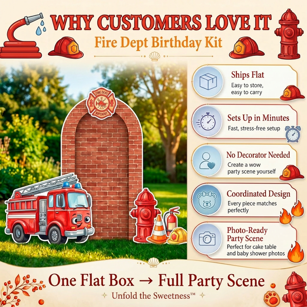 Fire Dept Birthday Backdrop Set 5