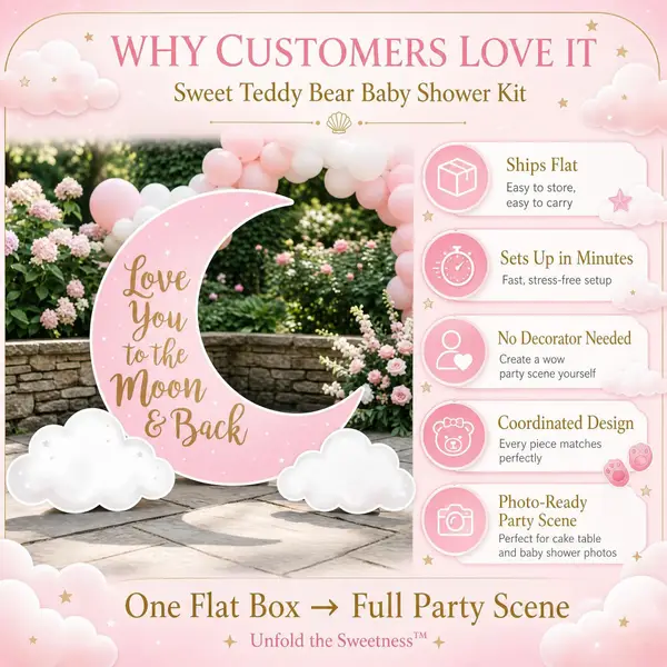 Love You to the Moon Backdrop Set 4