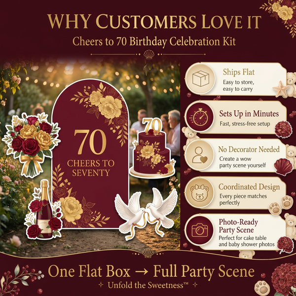 Cheers to Seventy 70th Birthday Backdrop Set 4