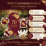 Cheers to Seventy 70th Birthday Backdrop Set 4