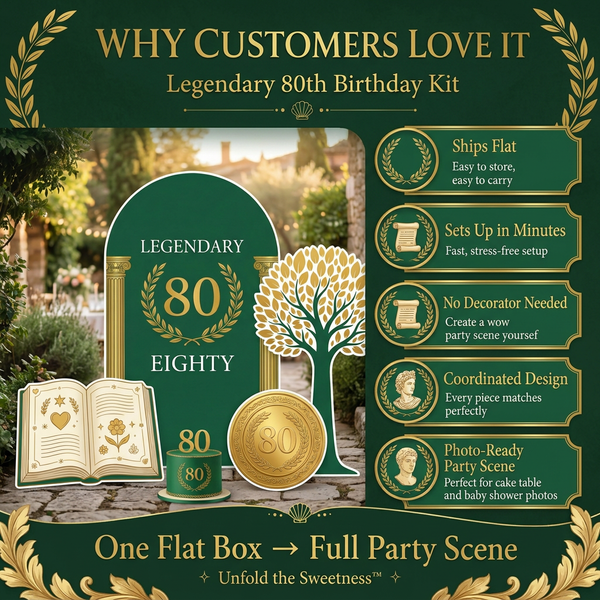 Legendary Eighty 80th Birthday Backdrop Set 4