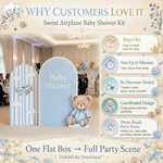 Little Teddy Baby Shower Backdrop Set