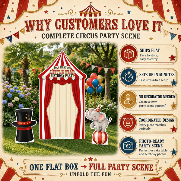 Circus Birthday Backdrop Set indoor lifestyle kids party