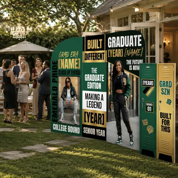 Personalized Graduation Backdrop Set with Photo 8