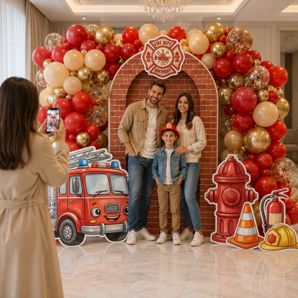 Fire Dept Birthday Backdrop Set 10