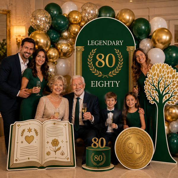 Legendary Eighty 80th Birthday Backdrop Set 6