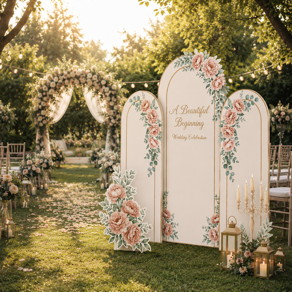 Blush Peony Wedding Backdrop Set 8