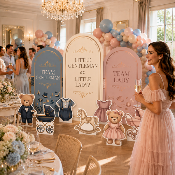 Little Gentleman or Little Lady Gender Reveal Backdrop Set 11