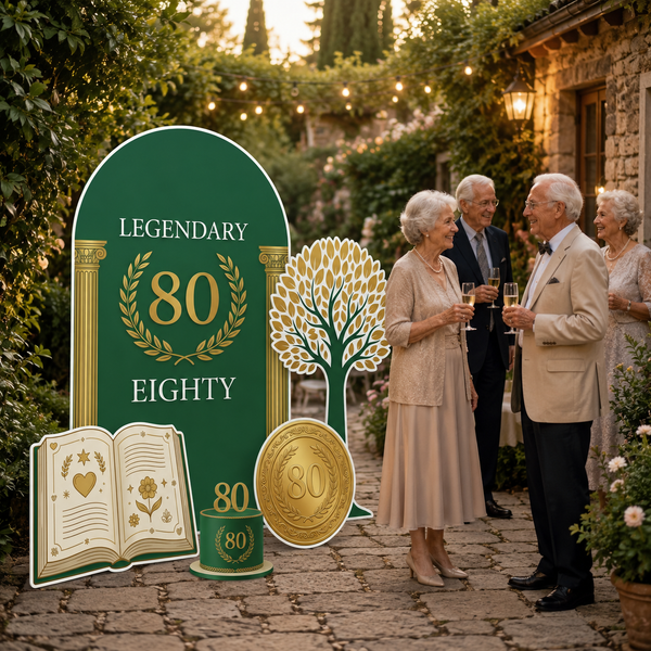 Legendary Eighty 80th Birthday Backdrop Set 8