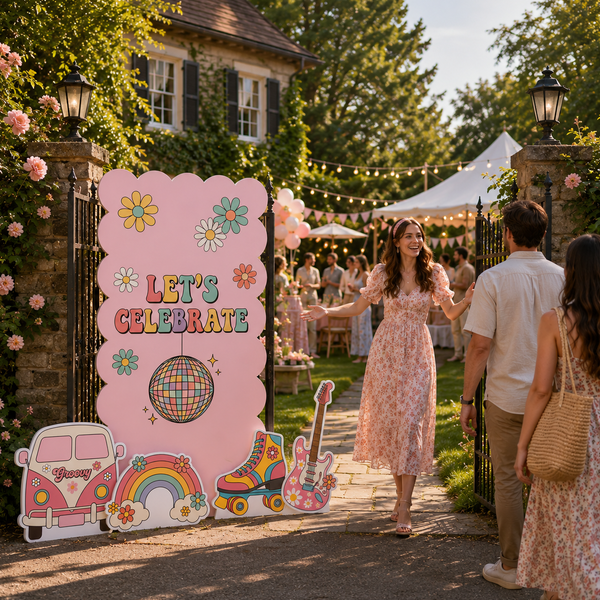 Groovy Let's Celebrate Backdrop Set 9