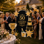 Golden Fifty 50th Birthday Backdrop Set 9