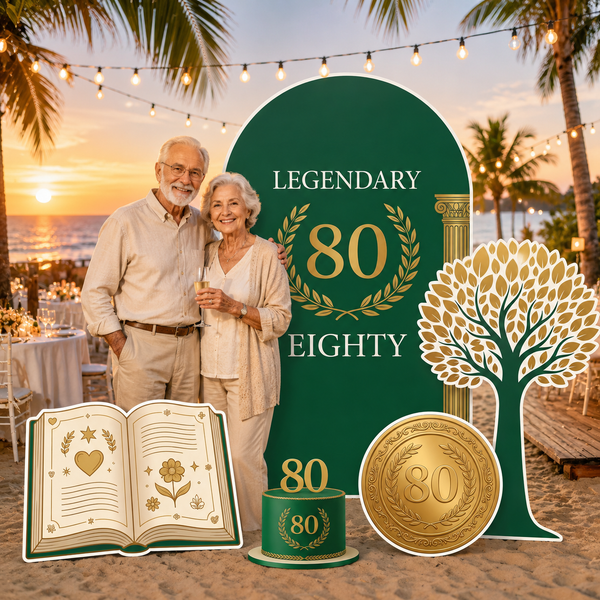 Legendary Eighty 80th Birthday Backdrop Set
