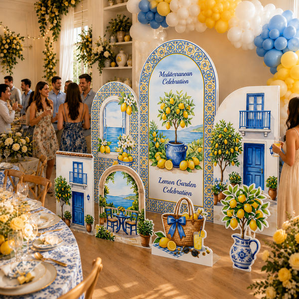 Mediterranean Lemon Garden Backdrop Set 10