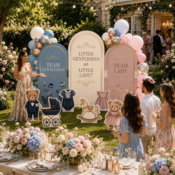 Little Gentleman or Little Lady Gender Reveal Backdrop Set