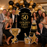 Golden Fifty 50th Birthday Backdrop Set 10
