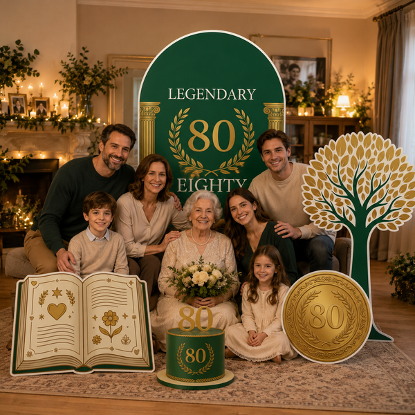 Legendary Eighty 80th Birthday Backdrop Set 11