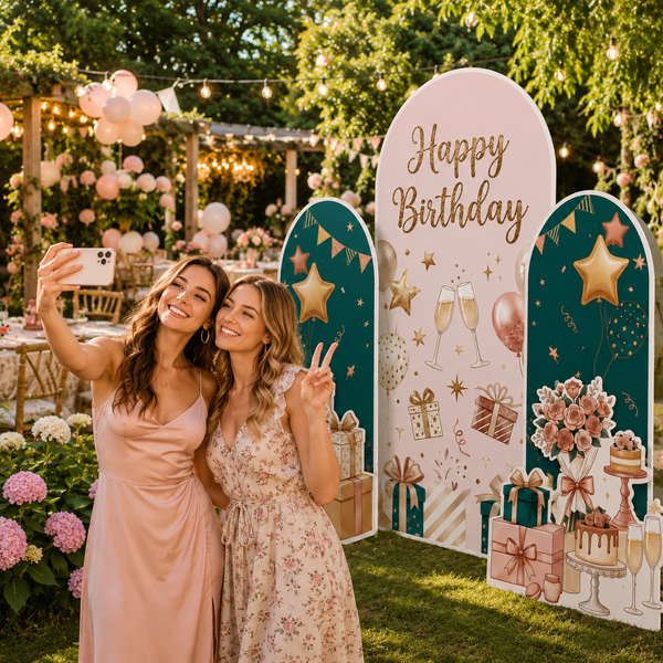 Happy Birthday Elegant Backdrop Set