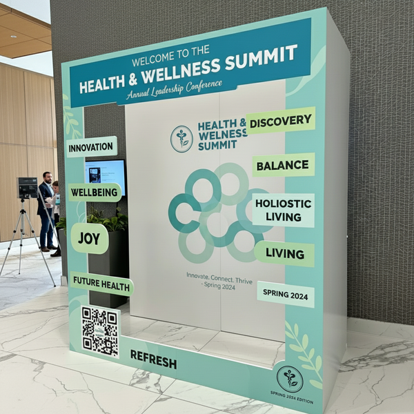 Custom 3D Magazine Booth 7.5 x 7.5 x 3 ft 3