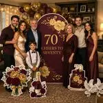 Cheers to Seventy 70th Birthday Backdrop Set 9